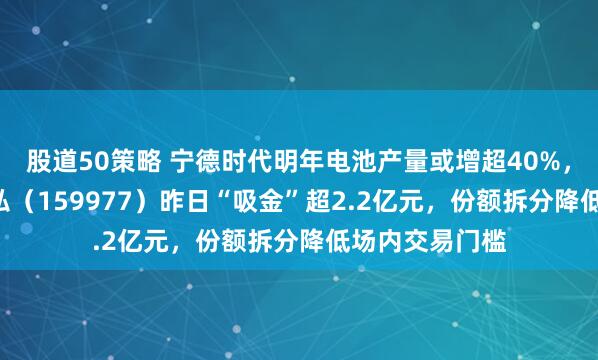 股道50策略 宁德时代明年电池产量或增超40%，创业板ETF天弘（159977）昨日“吸金”超2.2亿元，份额拆分降低场内交易门槛